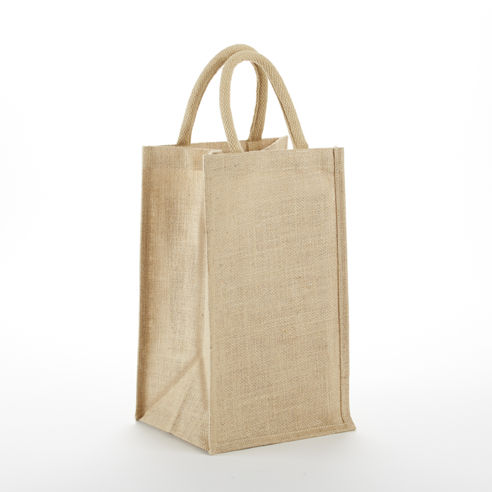 WB2 CLEAR FRONT JUTE WINE BAG-178