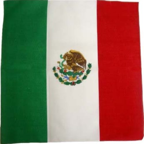 B5201 100% Cotton MEXICAN Flag Bandanna-0