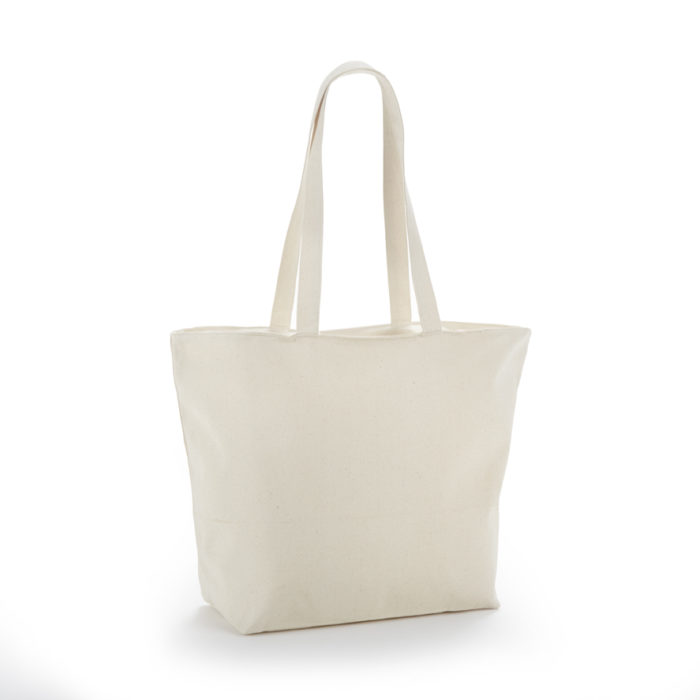 TB6120 Cotton Canvas Top Zippered Closure Bag.20"X15"X5" -261