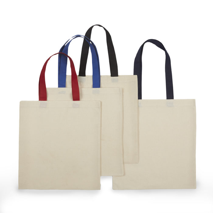 TB6118 100% COTTON Natural Tote With Color Handles 15 x16 -0