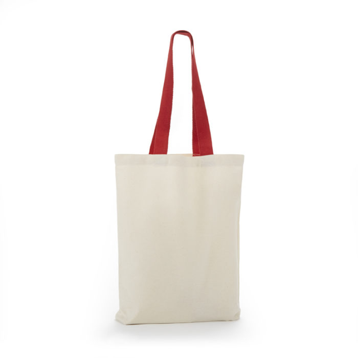 TB300 Canvas Shopping Tote Bag With Gusset & Color Web Handles 15 X 16 X 3-108