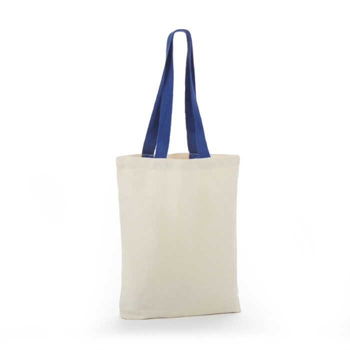 TB300 Canvas Shopping Tote Bag With Gusset & Color Web Handles 15 X 16 X 3-111