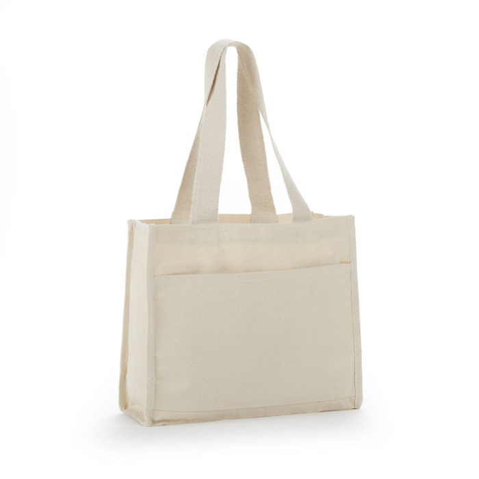 TB800 Canvas Tote Bag With Color Web Handles & Matching Side Trim 14" W x 12" H x 5-1/4" D-132