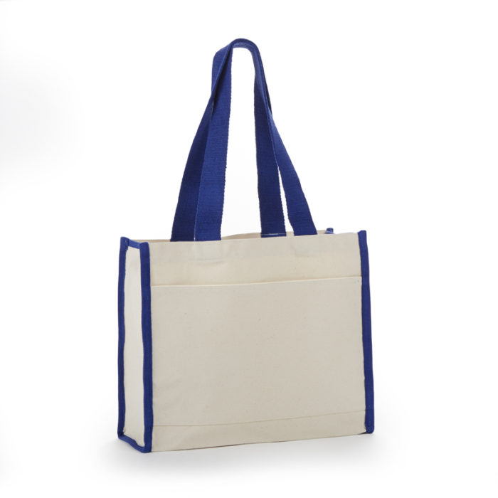 TB800 Canvas Tote Bag With Color Web Handles & Matching Side Trim 14" W x 12" H x 5-1/4" D-130