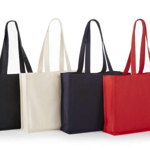 TB6119 HEAVY COTTON CANVAS GROCERY TOTE WITH FULL SIDES AND BOTTOM GUSSETS 15"X12"X4"-0