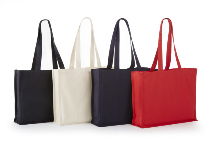 TB6119 HEAVY COTTON CANVAS GROCERY TOTE WITH FULL SIDES AND BOTTOM GUSSETS 15"X12"X4"-0