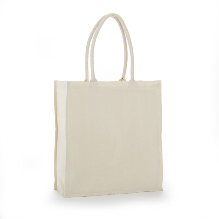 TB6117 100 % COTTON TOTE WITH FANCY WEB HANDEL FULL SIDE & BOTTOM GUSSET 15 "X 16" X 6" -284