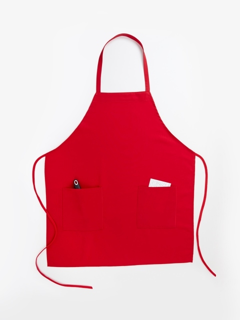 A2010P SPUN POLY FULL LENGTH APRON WITH 2 FRONT POCKETS 28x34-463
