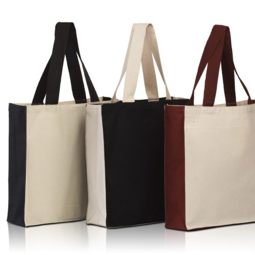 BG1253. Promo Tote with contrasting handles and full gusset-0