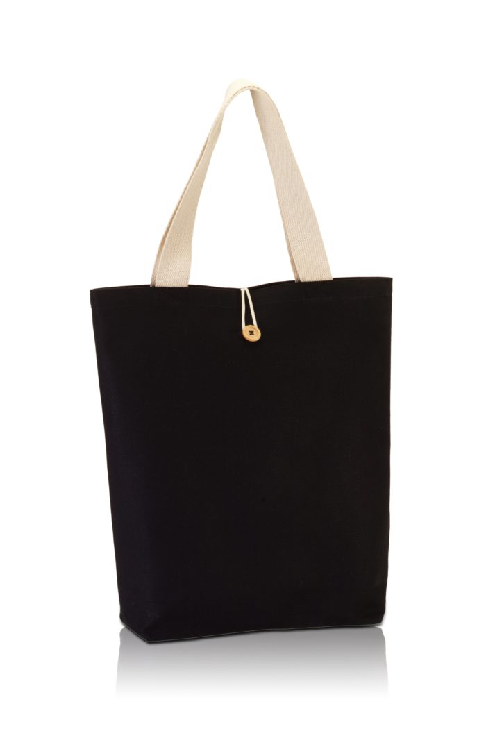 BG899. Canvas Tote with Contrasting Handles and Front Button-461