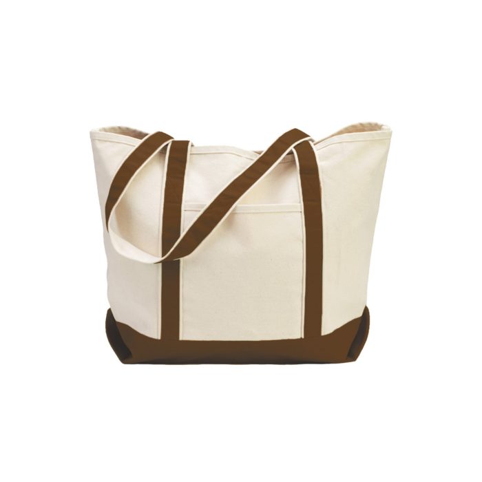TB1100A. Beach Tote - Classic Boat Bag with Natural Body and Contrasting Trim-504